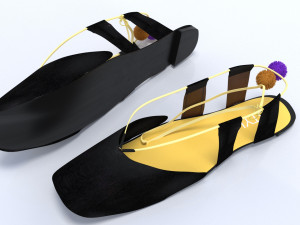 ladies shoes black velvet 3D 모델