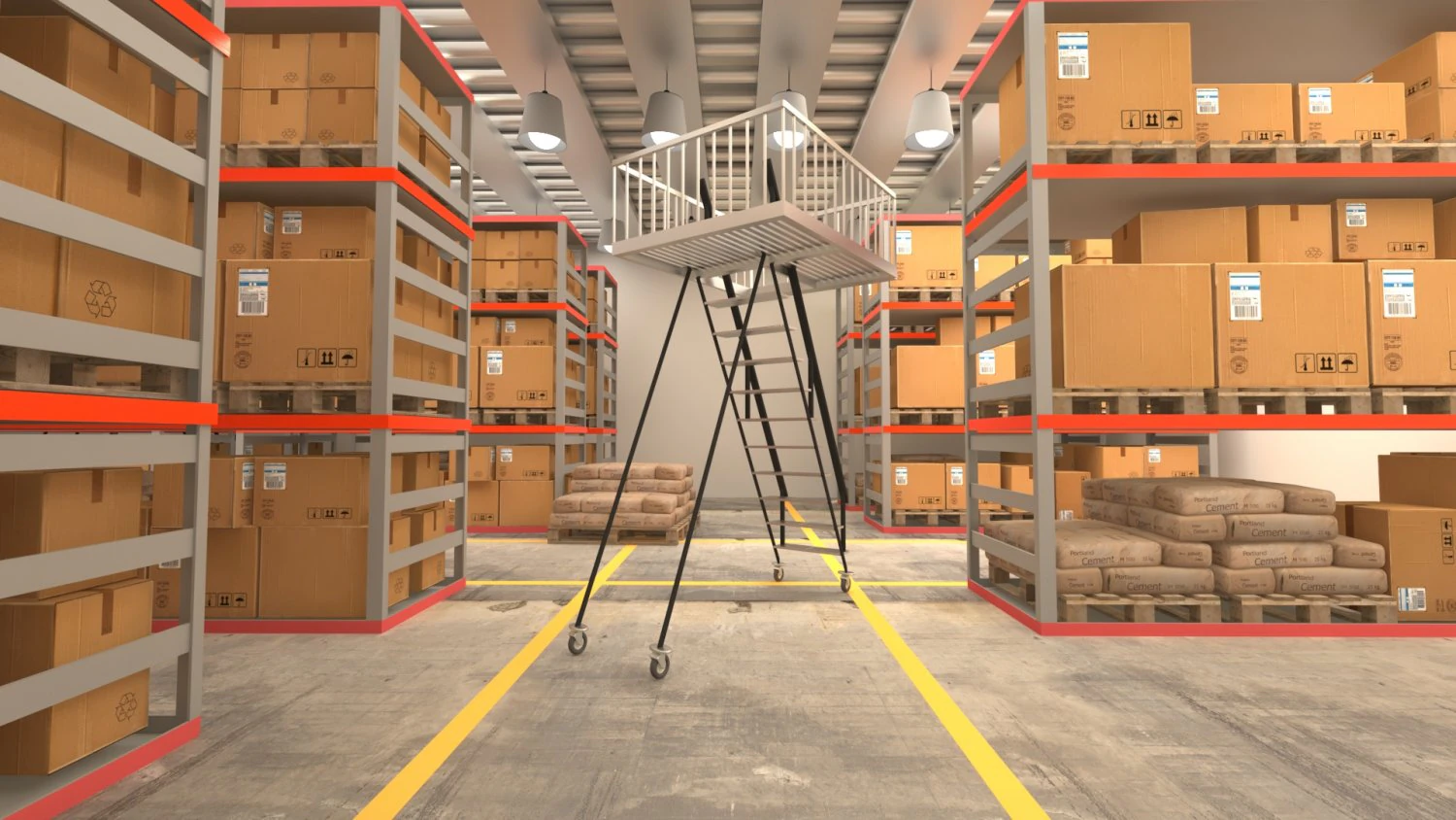 warehouse 3D Model .c4d .max .obj .3ds .fbx .stl .blend 