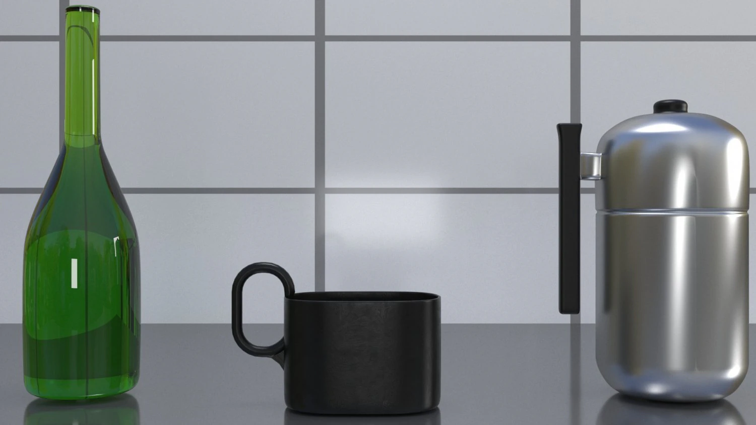 interior kitchen tableware scene low-poly 3D Model .c4d .max .obj .3ds .fbx .stl .blend 
