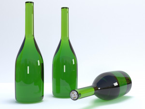 wine bottles 3D Model