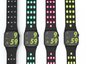 apple watch series 6 nike edition all colors 3D 모델