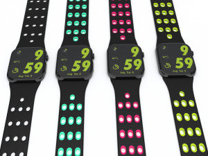 apple watch series 6 nike edition all colors 3D 모델