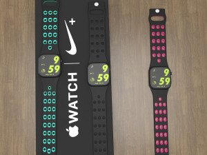 apple watch nike edition all colors low-poly Model 3D