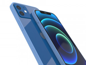 apple iphone 12 and iphone 12 mini blue product 3D Модель
