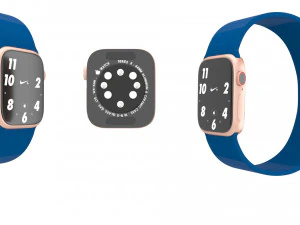 apple iphone 12 with apple watch 6 3D Model