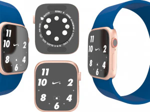 apple iphone 12 with apple watch 6 3D Model