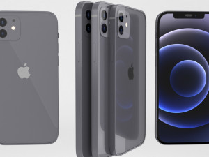 apple iphone 12 black product 3D Model