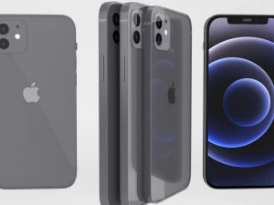 apple iphone 12 black product 3D Model