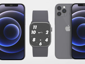 iPhone 12 e Apple Watch 6 Modelo 3D