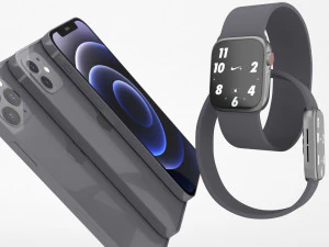 iphone 12 and apple watch 6 3D Model