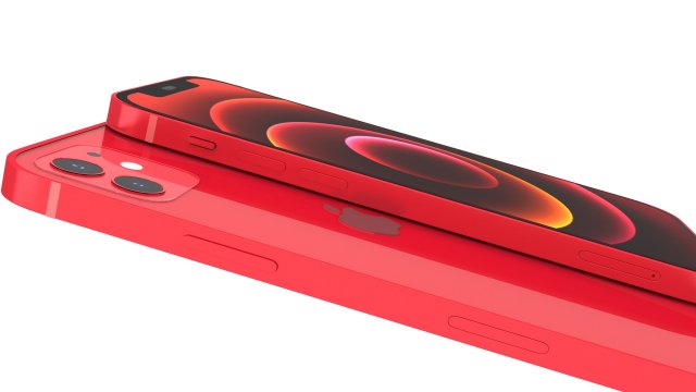 apple iphone 12 red Model 3D .c4d .max .obj .3ds .fbx .stl .blend 