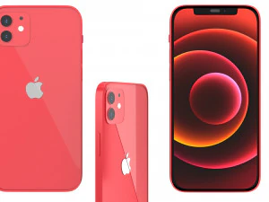 애플 아이폰 12 레드 3D 모델