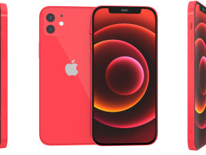 apple iphone 12 red Model 3D