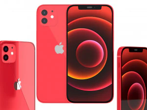 애플 아이폰 12 레드 3D 모델