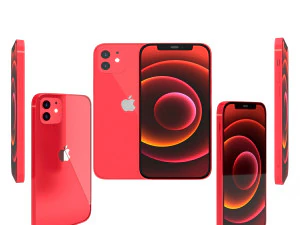 애플 아이폰 12 레드 3D 모델