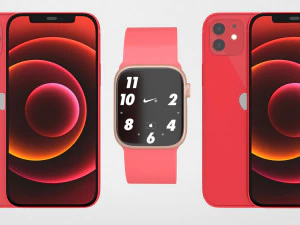 iphone 12 with apple watch 6 3D Model