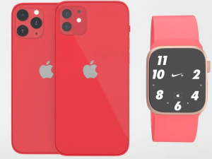 iphone 12 with apple watch 6 3D Model