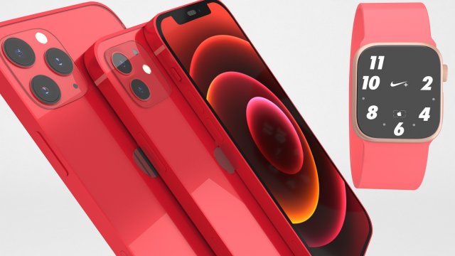 iphone 12 with apple watch 6 3D in 3DExport