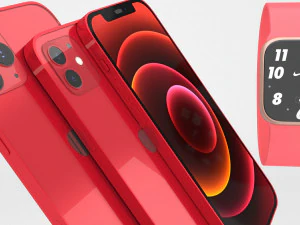 iphone 12 with apple watch 6 3D Model