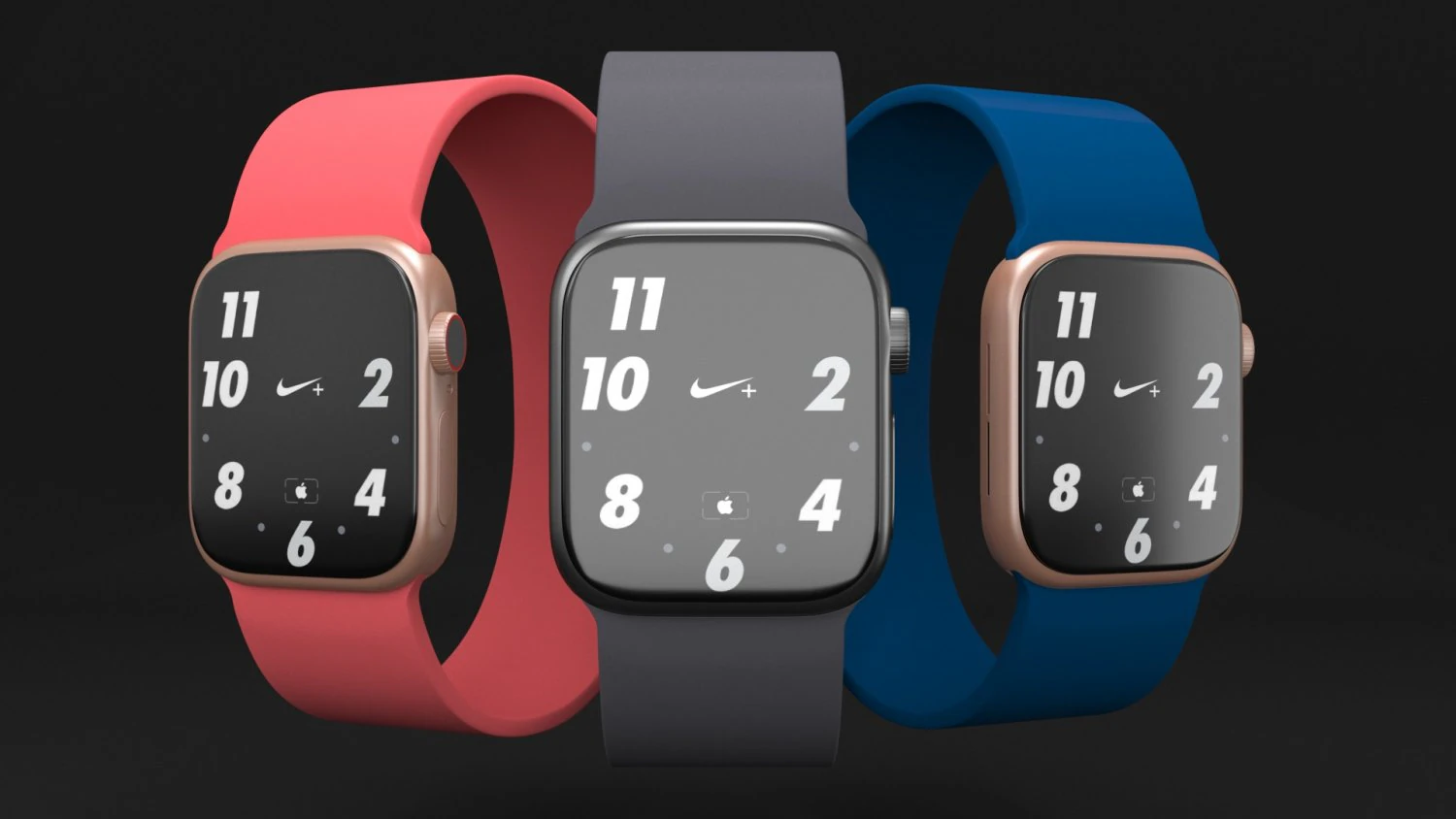 Apple Watch Series 6, alle Farben im Set 3D Modell .c4d .max .obj .3ds .fbx .stl .blend 