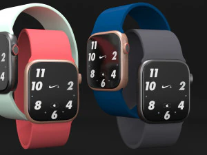 Apple Watch Series 6, alle Farben im Set 3D Modell
