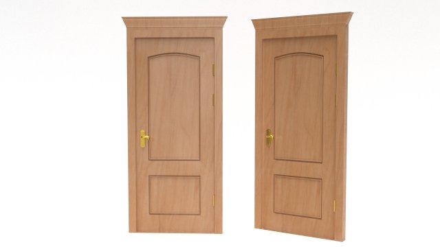 entrance wooden door 3D Model .c4d .max .obj .3ds .fbx .stl .blend 