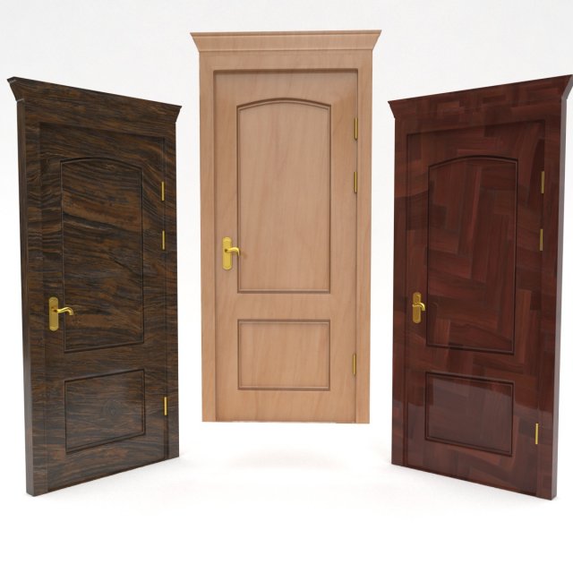 wooden door collection Modelo 3D .c4d .max .obj .3ds .fbx .stl .blend 