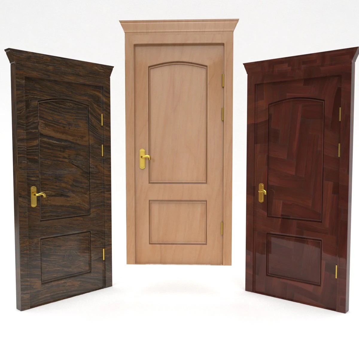 wooden door collection 3D Model .c4d .max .obj .3ds .fbx .stl .blend 