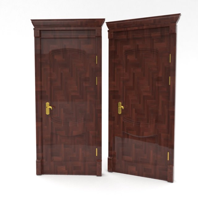 exterior wooden door 3D Модель .c4d .max .obj .3ds .fbx .stl .blend 
