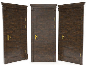 entrance wooden door set 3D मॉडल