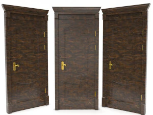 entrance wooden door set 3D Model
