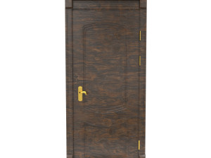 entrance wooden door set 3D मॉडल