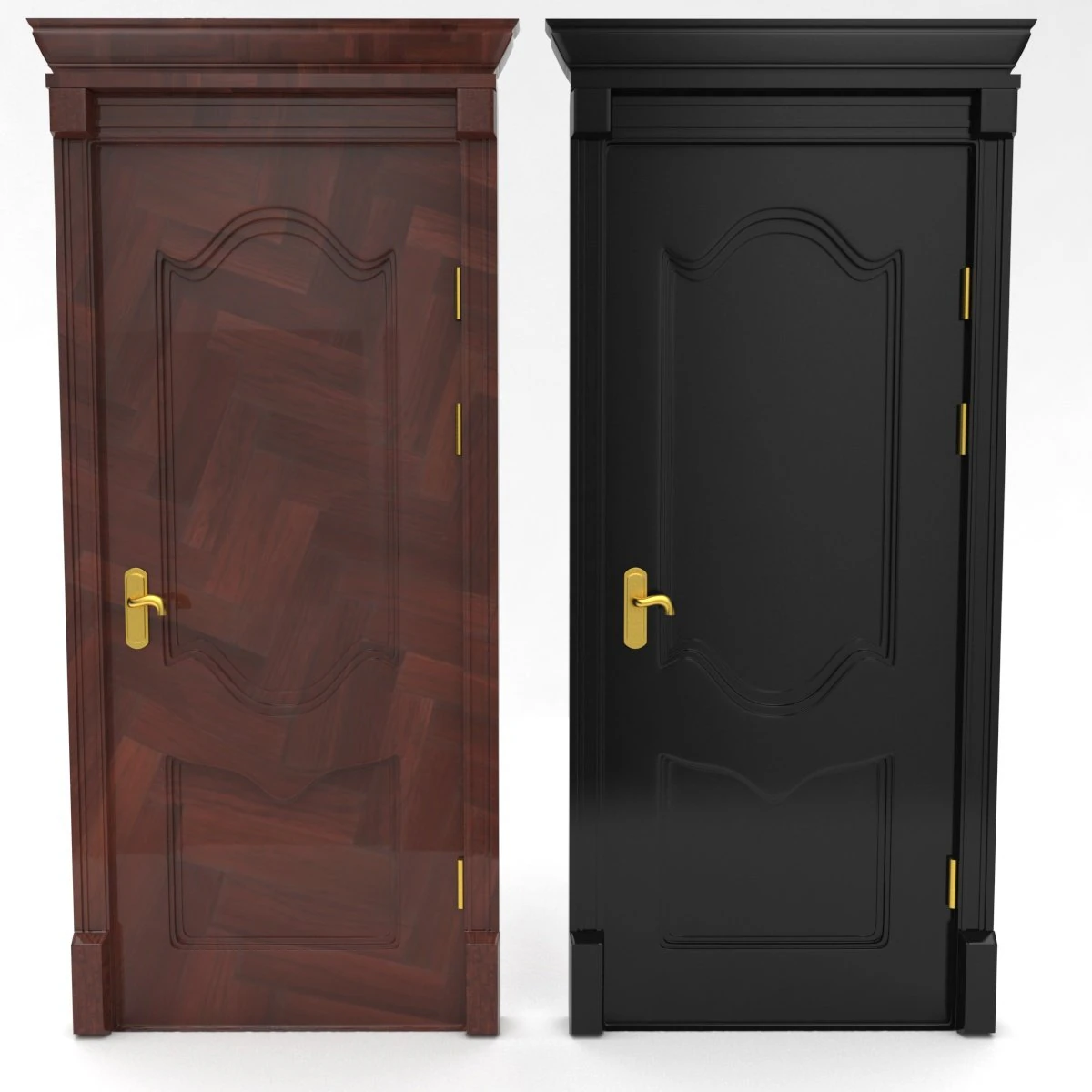 modern interior door set 3D Model .c4d .max .obj .3ds .fbx .stl .blend 