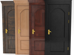 wooden door set 3D Model