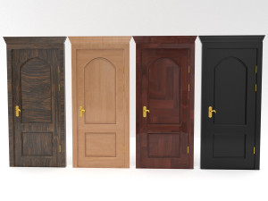 wooden door set 3D Model