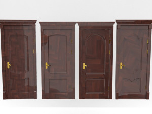 entrance wooden door collection with four designs Modello 3D