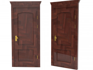 entrance wooden door collection with four designs Modello 3D