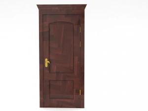 entrance wooden door collection with four designs 3D Model