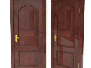 entrance wooden door collection with four designs 3D Model