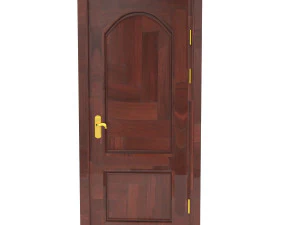 entrance wooden door collection with four designs 3D Model
