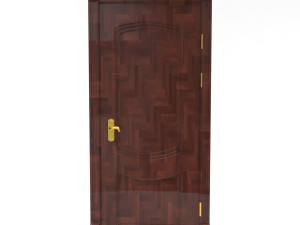 entrance wooden door collection with four designs Modello 3D