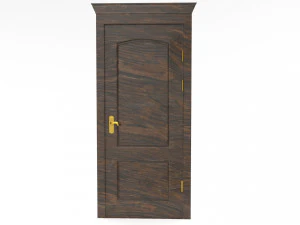 entrance wooden door collection with four designs 3D Model