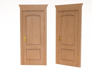 entrance wooden door collection with four designs Modello 3D
