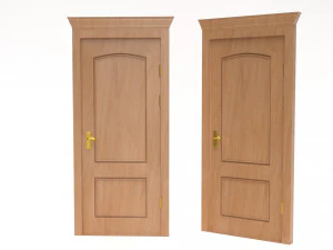 entrance wooden door collection with four designs 3D Model