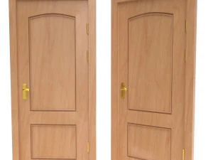 entrance wooden door collection with four designs 3D Model