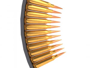 rifle magazine and bullets 3D Model