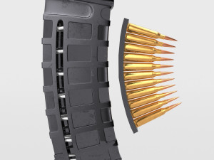 rifle magazine and bullets Model 3D