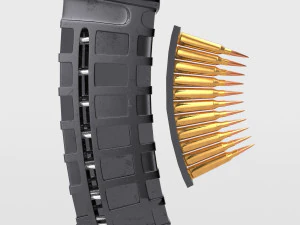 rifle magazine and bullets 3D Model