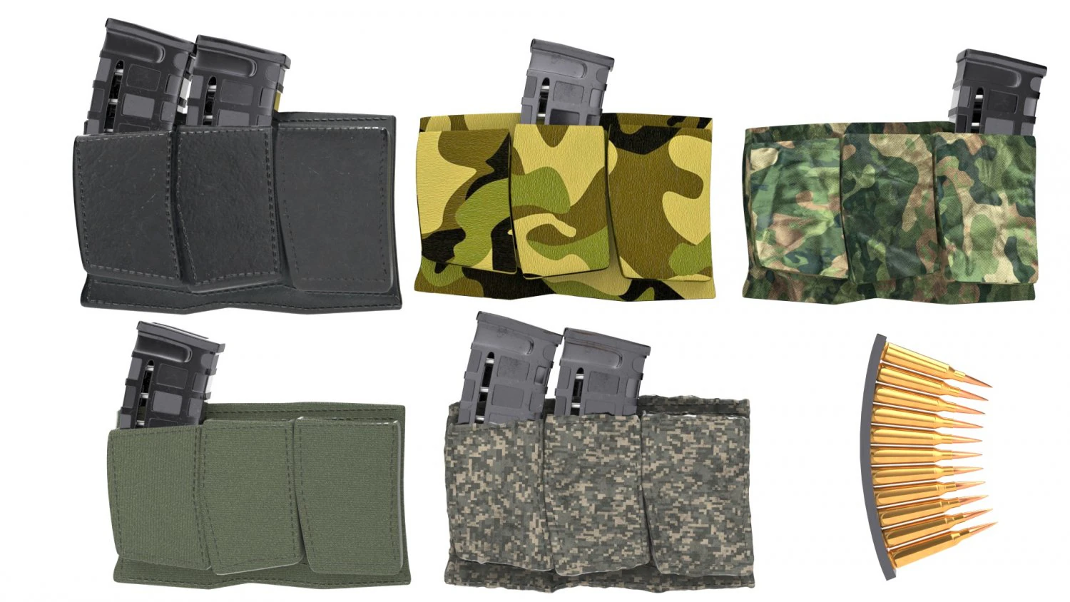 magazine pouches set 3D Model .c4d .max .obj .3ds .fbx .stl .blend