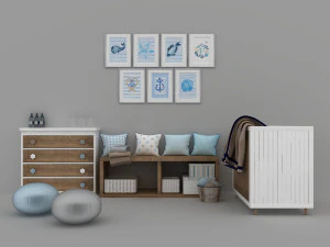 Baby-Jungen-Schlafzimmer 3D Modell